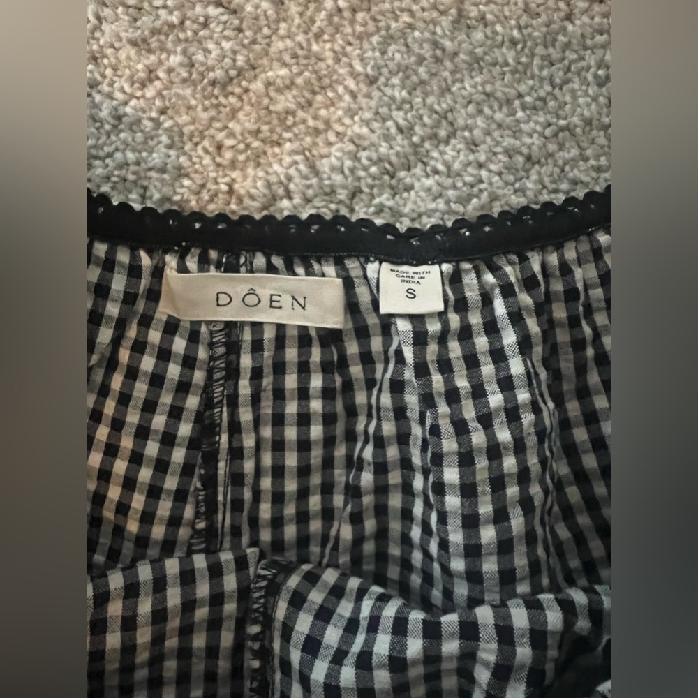 Doen Black and White Gingham Shorts